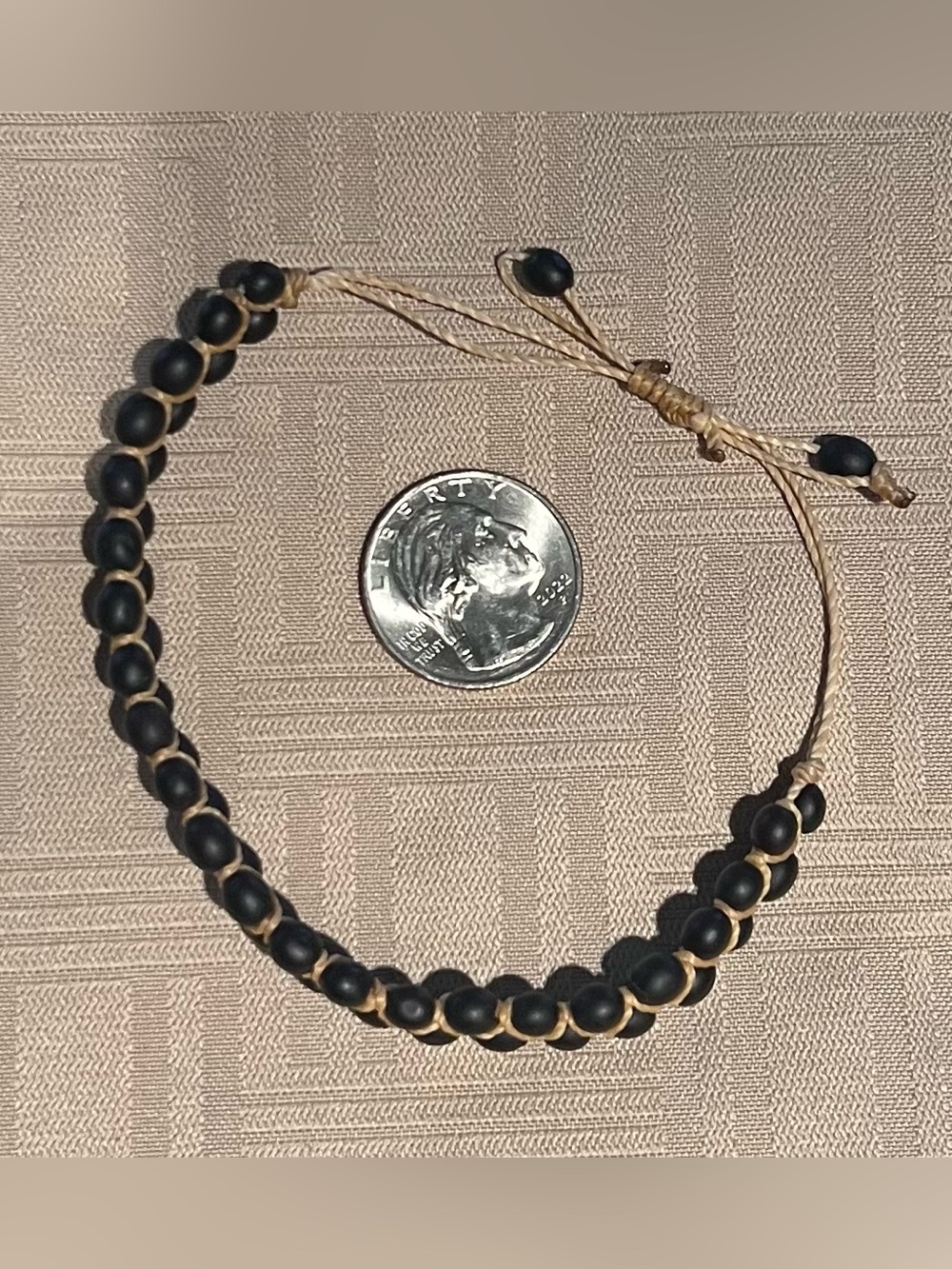 Vintage Achira Macrame Bracelet Brown Seed Beads